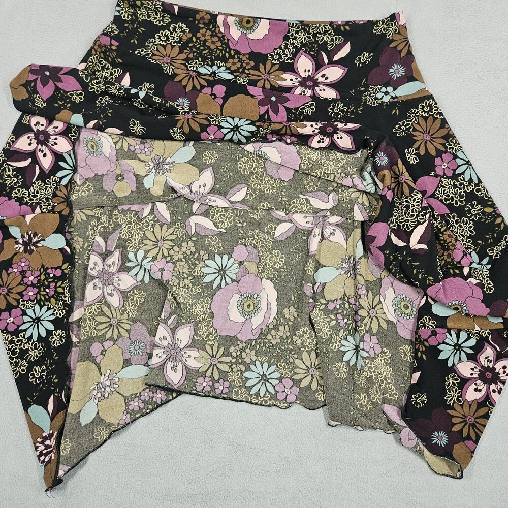 Y2K Star City Floral Skirt Small Fairy Handkerchief Hem Boho Mini Whimsigoth - Picture 3 of 11